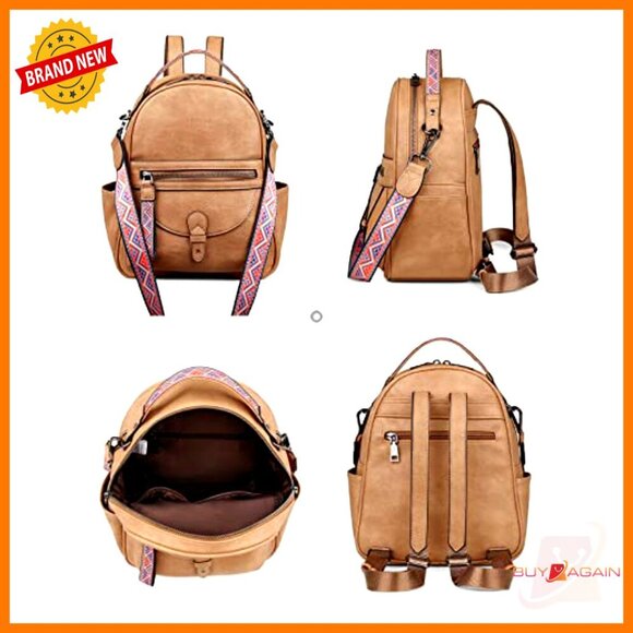 Mini Leather Backpack Purse, Waterproof Small Shoulder Bag with Multiple Pockets main image 2